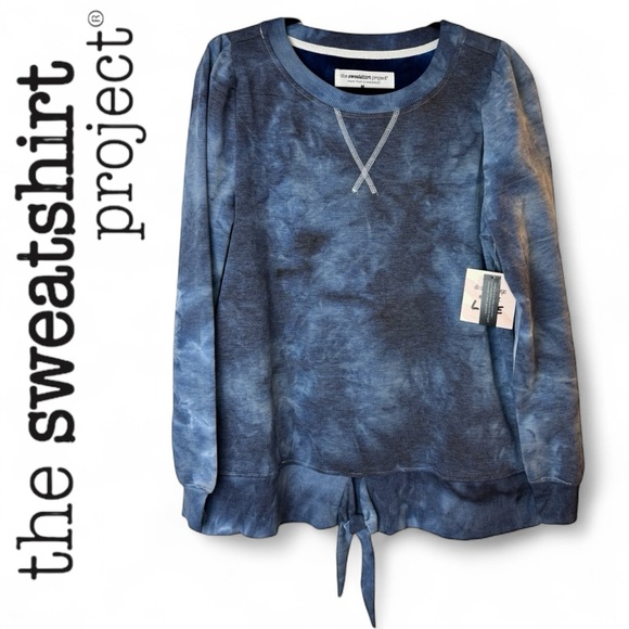 The Sweatshirt Project Tops - SWEATSHIRT PROJECT Tie Dye Crew Neck Sweatshirt in Blue Size Small S NEW
